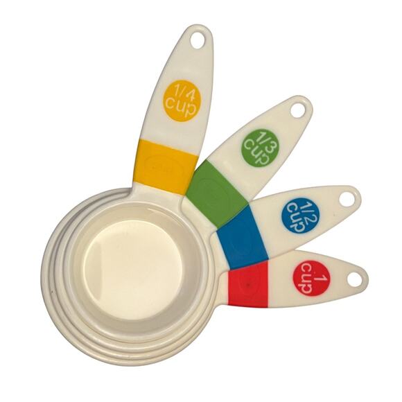 Measuring Cup Set White, Primary Colors Accent - Picture 3 of 3